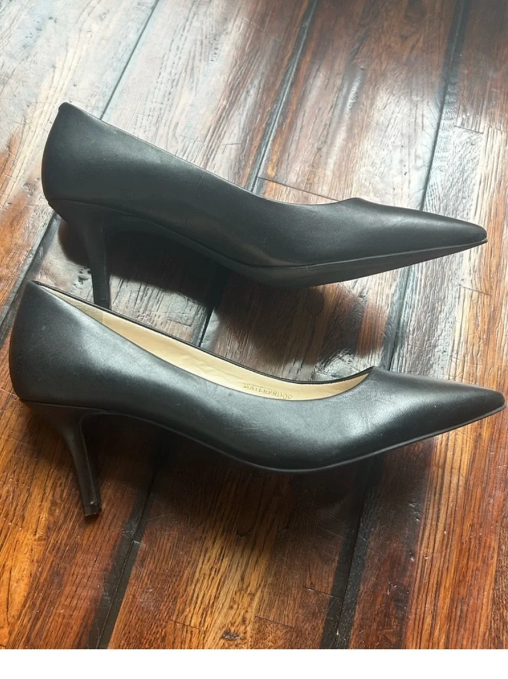 Cole Haan Black Pointed-Toe Kitten Heel Pumps
